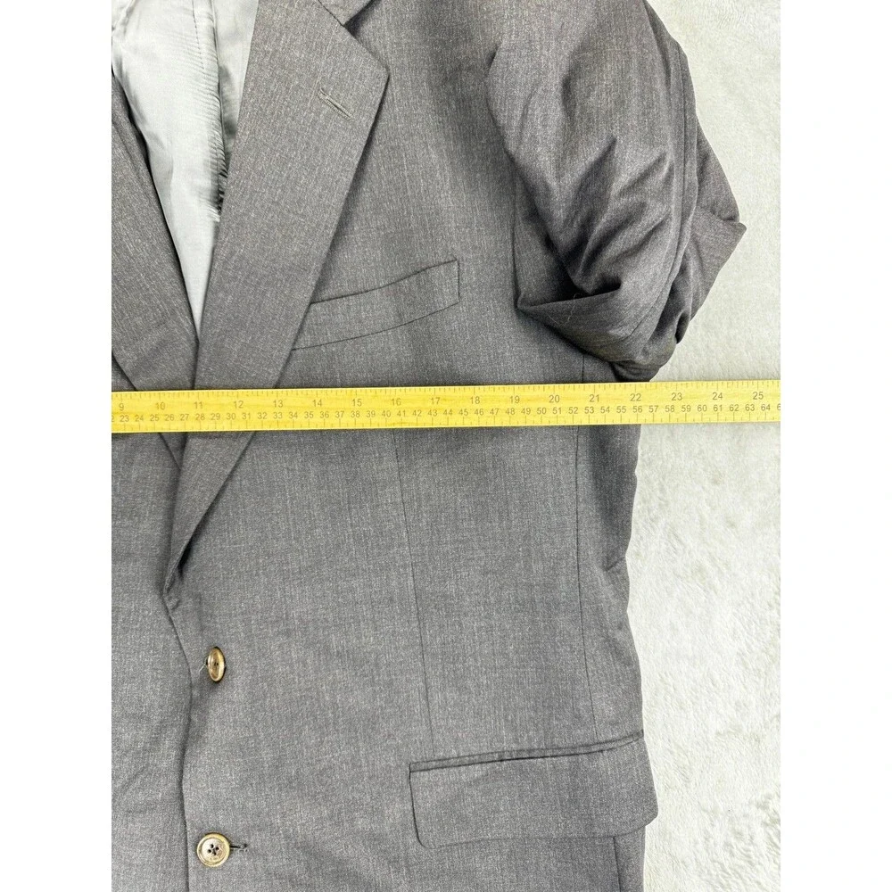 Brooks Brothers Mens Blazer Sport Coat 46LG Dark Gray Wool Made in USA
